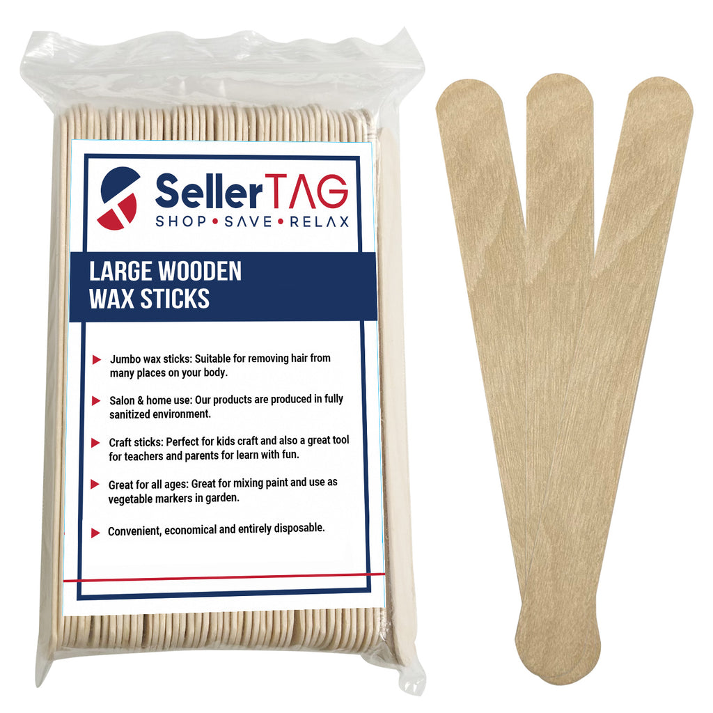 SellerTAG Large Wooden Wax Sticks for Home Spa Hair Removal, Multi-Pur -  SellerTag