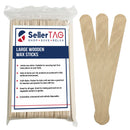 SellerTAG Large Wooden Wax Sticks for Home Spa Hair Removal, Multi-Purpose Craft Spatulas and Applicators, Artistic Paint Mixers, and Versatile Garden Vegetable Markers