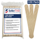 SellerTAG Large Wooden Wax Sticks for Home Spa Hair Removal, Multi-Purpose Craft Spatulas and Applicators, Artistic Paint Mixers, and Versatile Garden Vegetable Markers