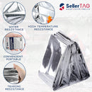 SellerTAG Emergency Foil Mylar Thermal Blanket, 52" x 84", Designed for NASA, Useful for Homeless care, Charity, Survival ,First Aid, Camping Gear, Hiking ( Silver, individually wrapped)