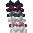 6 PACK SOFRA LADIES FULL CUP LACE BRA