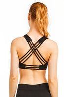 4 PACK SOFRA LADIES CROSS BACK SPORTS BRA