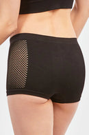 PACK OF 6 MAMIA WOMEN'S SEAMLESS SIDE MESH PANEL BOYSHORTS PANTY - One Size