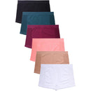 PACK OF 6 MAMIA WOMEN'S SEAMLESS SIDE MESH PANEL BOYSHORTS PANTY - One Size
