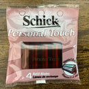 Schick Personal Touch Razor 4 Refill Blades New Unopened Aloe Moisturizing Strip