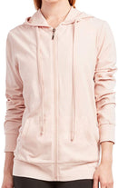 Sofra Women's Thin Cotton Zip Up Hoodie Jacket